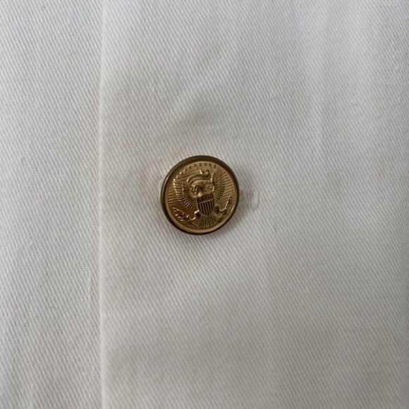 Rare Vintage Lanz Originals Sailor Midi Dress Fit & Flare White Gold Button - Picture 10 of 10